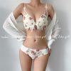 Premium Quality Romantic Daku Lace Bra & Panty Set Cream