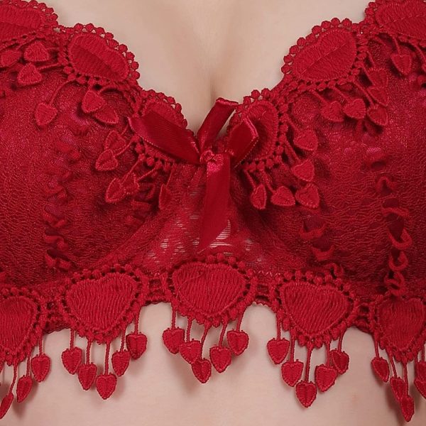 6.jpg Women Push Up Bra Set Girl Floral Lace Underwear Set Underwire Brassiere