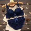 Women Push Up Bra Set Girl Floral Lace Underwear Set Underwire Brassiere