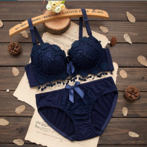 Women Push Up Bra Set Girl Floral Lace Underwear Set Underwire Brassiere
