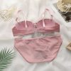 Premium Quality Spandex Women Bra Panty Lingerie Set Pink