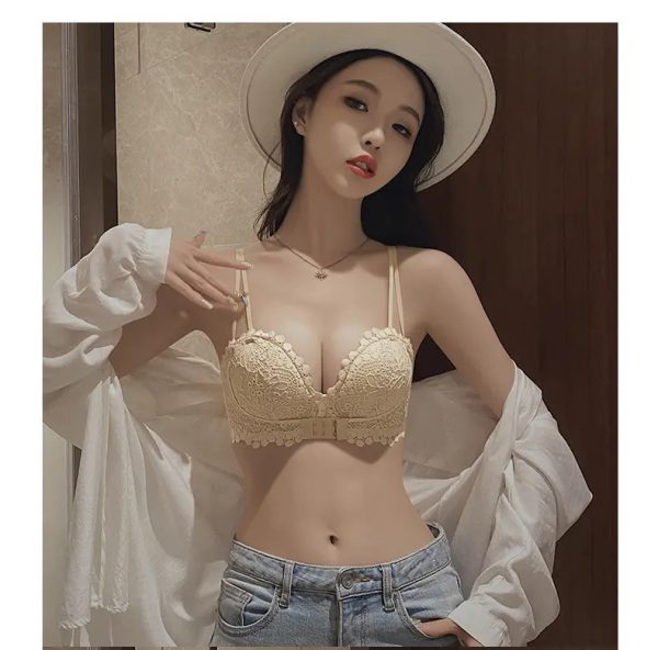 Premium Quality Romantic Floral Lace Bra & Panty Set Cream